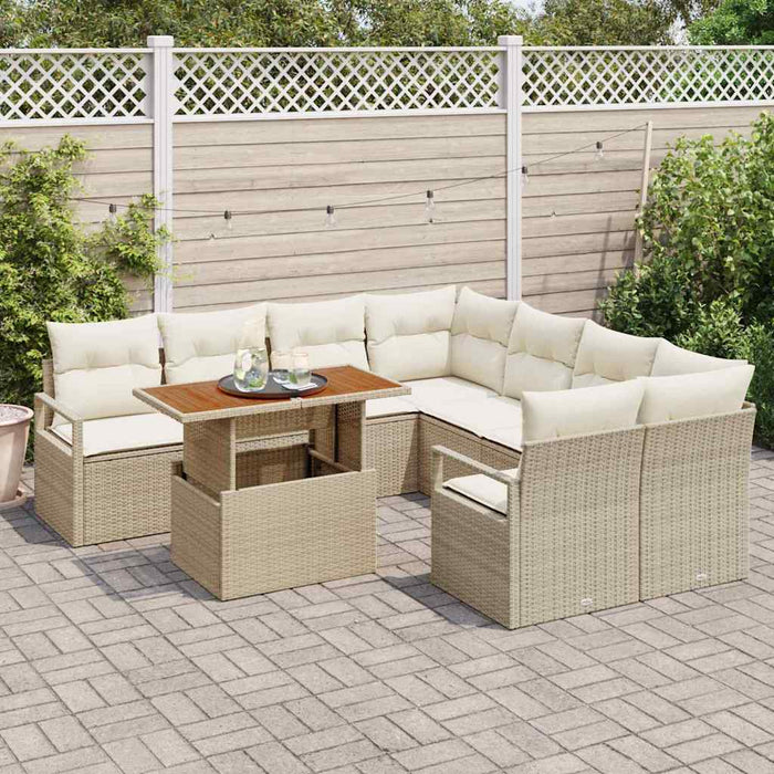 Set de canapele pentru grădină 9 pcs Bej Rattan poli - WALTI WALTI