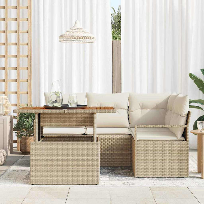 Set de canapele pentru grădină 5 buc. Bej Rattan poli - WALTI WALTI