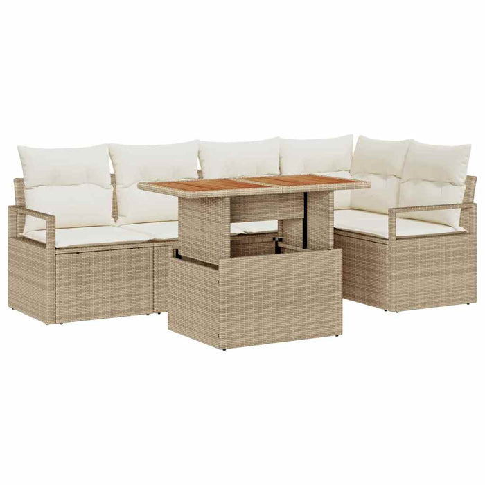 Set de canapele pentru grădină 6 pcs Bej Rattan poli - WALTI WALTI