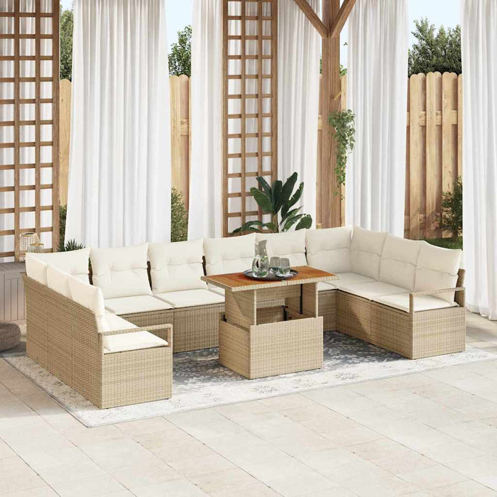Set de canapele pentru grădină 11 pcs Bej Rattan poli - WALTI WALTI
