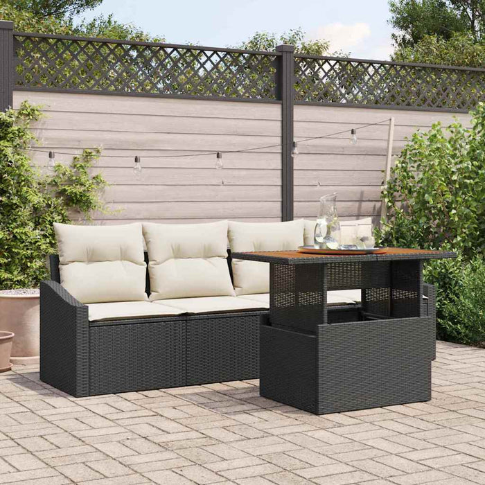 Set de canapele pentru grădină 5 pcs Negru Rattan poli - WALTI WALTI