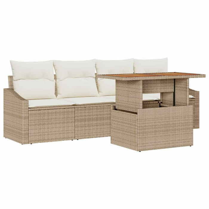 Set de canapele pentru grădină 5 buc. Bej Rattan poli - WALTI WALTI