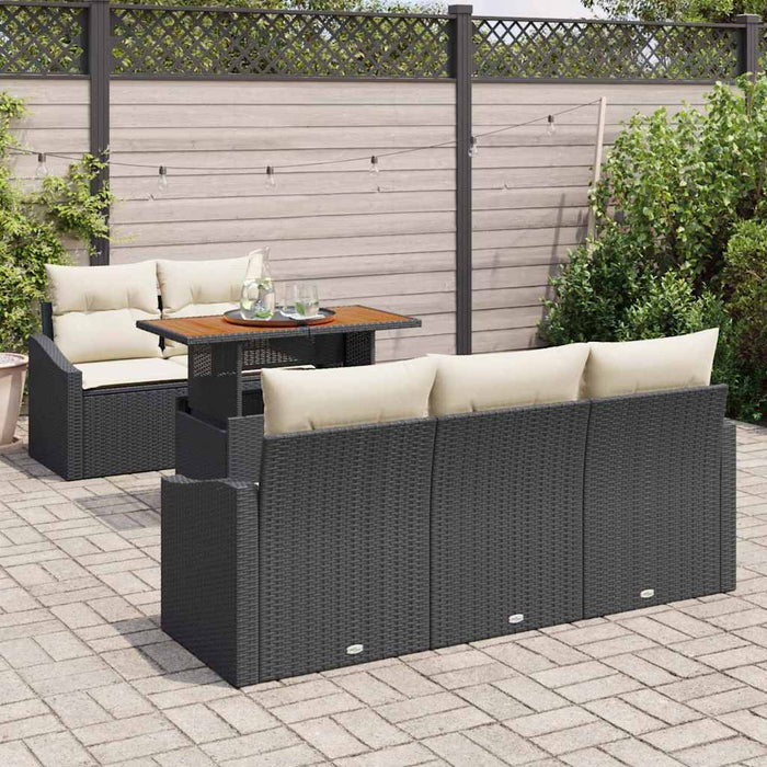 Set de canapele pentru grădină 6 pcs Negru Rattan poli - WALTI WALTI
