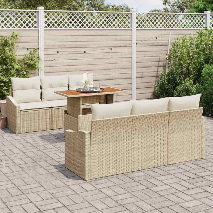 Set de canapele pentru grădină 7 buc. Bej Rattan poli - WALTI WALTI