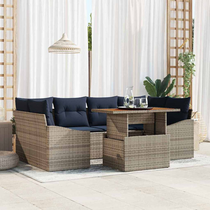 Set de canapele pentru grădină 7 pcs Gri Rattan poli - WALTI WALTI