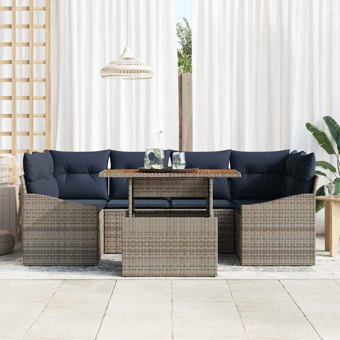 Set de canapele pentru grădină 7 pcs Gri Rattan poli - WALTI WALTI