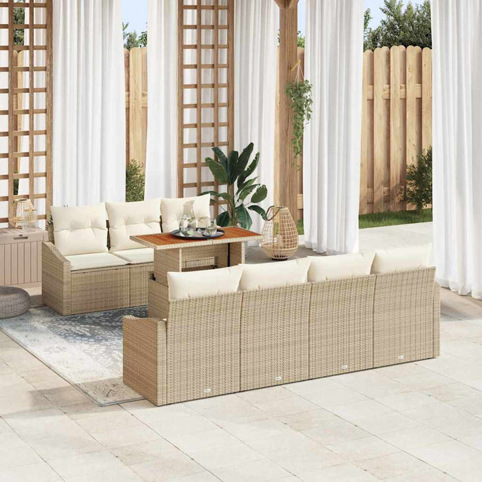 Set de canapele pentru grădină 8 pcs Bej Rattan poli - WALTI WALTI