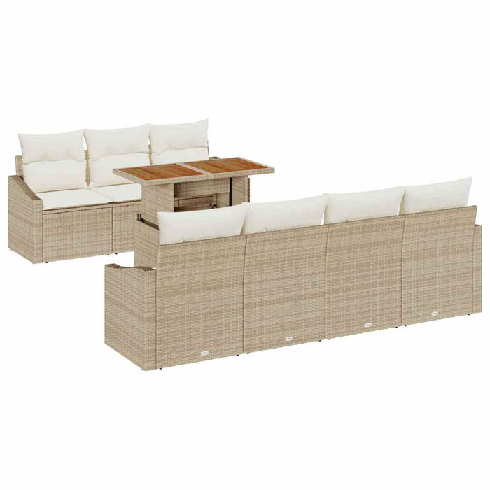 Set de canapele pentru grădină 8 pcs Bej Rattan poli - WALTI WALTI