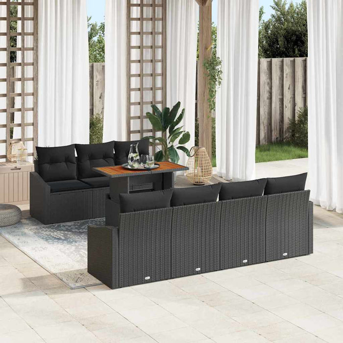 Set de canapele pentru grădină 8 pcs Negru Rattan poli - WALTI WALTI