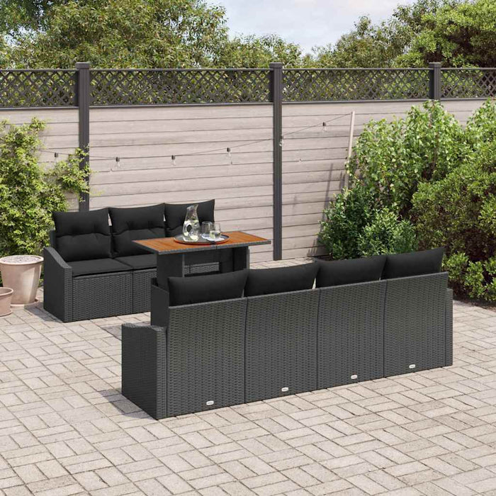 Set de canapele pentru grădină 8 pcs Negru Rattan poli - WALTI WALTI