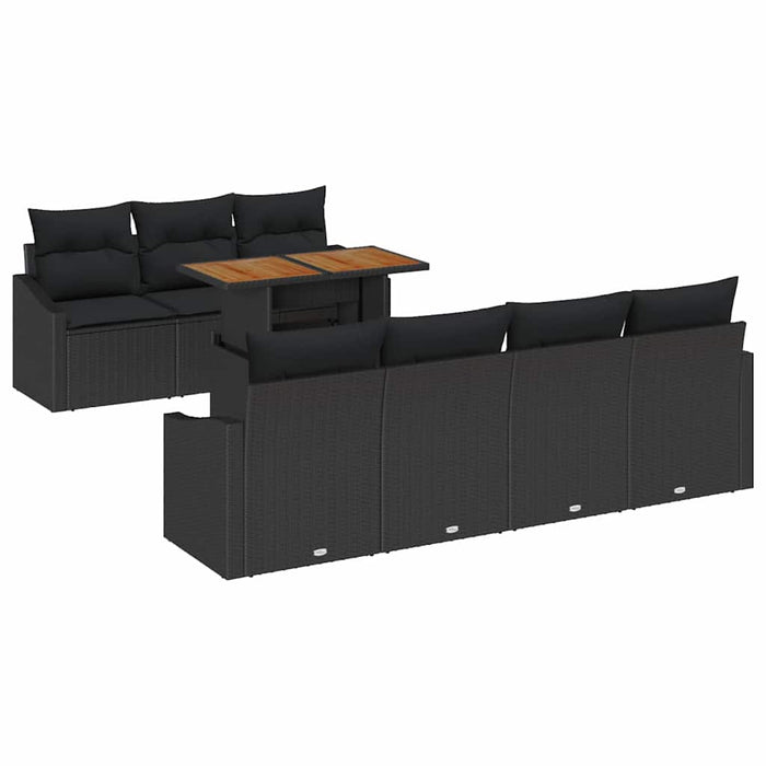 Set de canapele pentru grădină 8 pcs Negru Rattan poli - WALTI WALTI