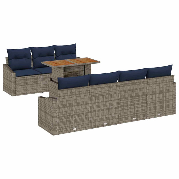 Set de canapele pentru grădină 8 pcs Gri Rattan poli - WALTI WALTI