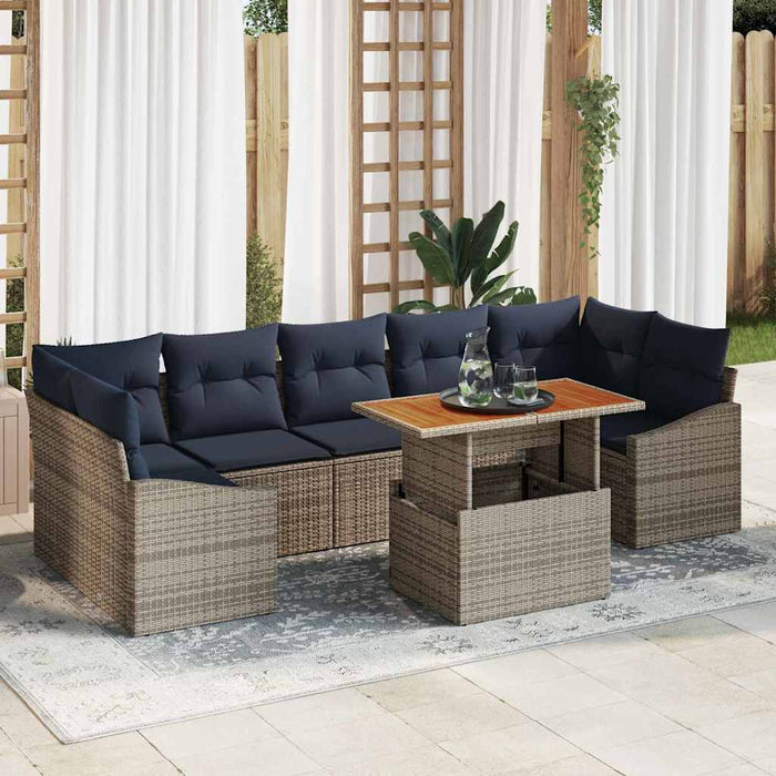 Set de canapele pentru grădină 8 pcs Gri Rattan poli - WALTI WALTI