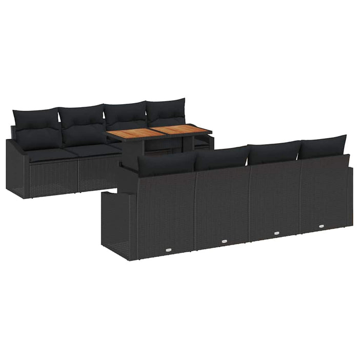 Set de canapele pentru grădină 9 pcs Negru Rattan poli - WALTI WALTI