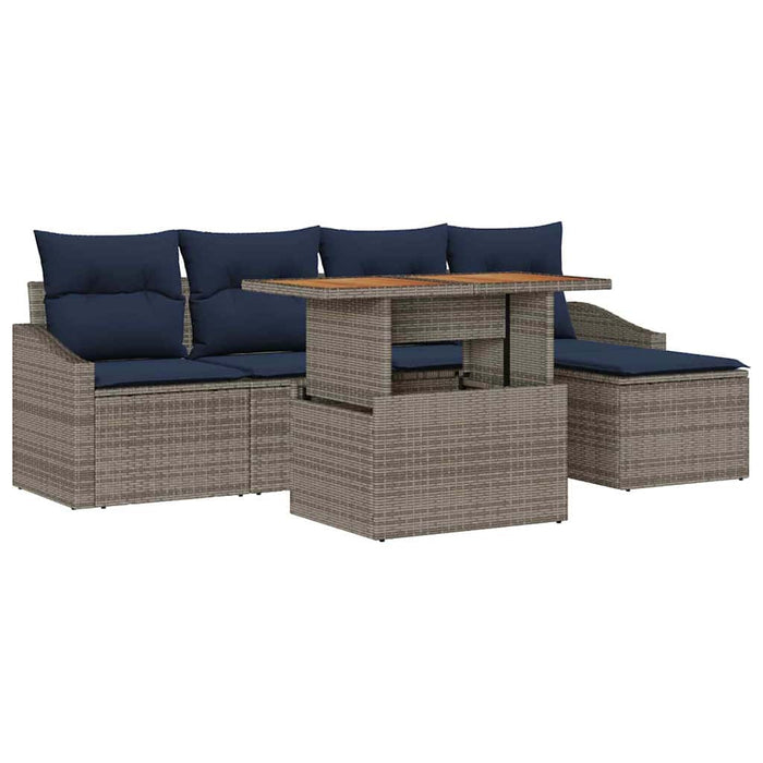 Set de canapele pentru grădină 6 pcs Gri Rattan poli - WALTI WALTI