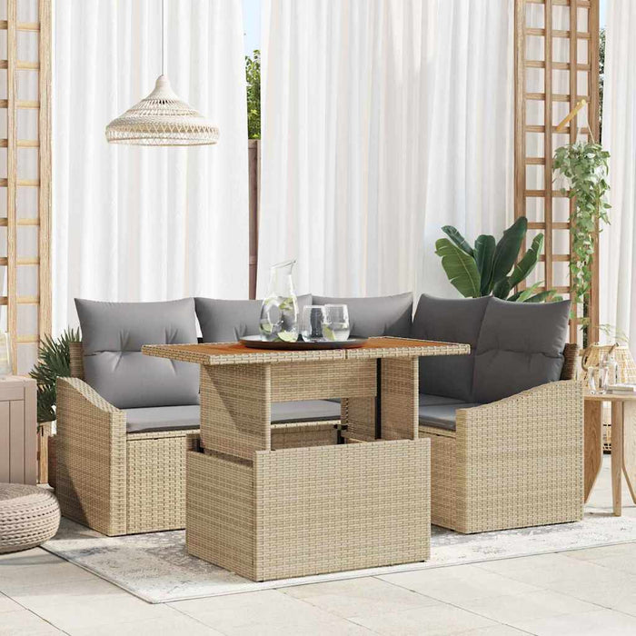 Set de canapele pentru grădină 5 pcs Bej Rattan poli - WALTI WALTI