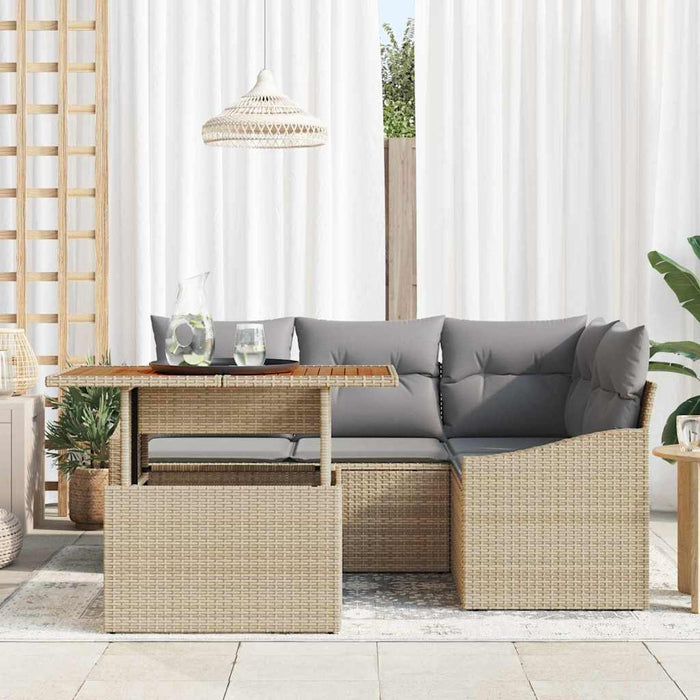 Set de canapele pentru grădină 5 pcs Bej Rattan poli - WALTI WALTI