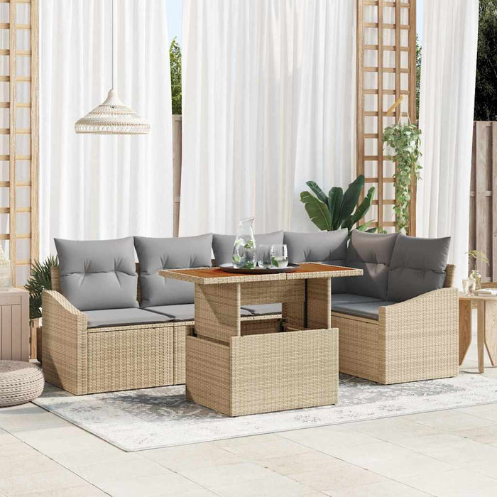 Set de canapele pentru grădină 6 pcs Bej Rattan poli - WALTI WALTI