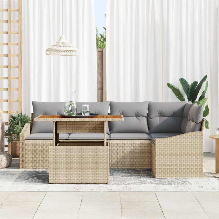 Set de canapele pentru grădină 6 pcs Bej Rattan poli - WALTI WALTI