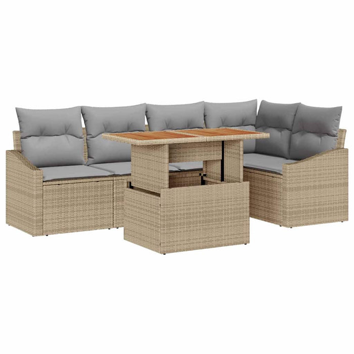 Set de canapele pentru grădină 6 pcs Bej Rattan poli - WALTI WALTI