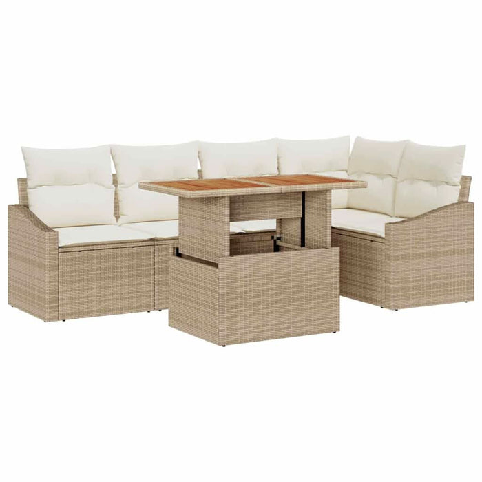 Set de canapele pentru grădină 6 pcs Bej Rattan poli - WALTI WALTI