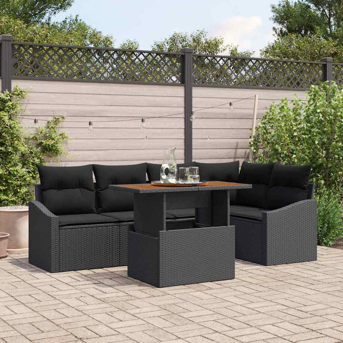 Set de canapele pentru grădină 6 pcs Negru Rattan poli - WALTI WALTI