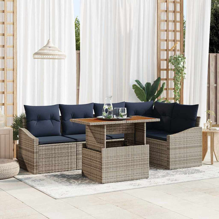 Set de canapele pentru grădină 6 pcs Gri Rattan poli - WALTI WALTI