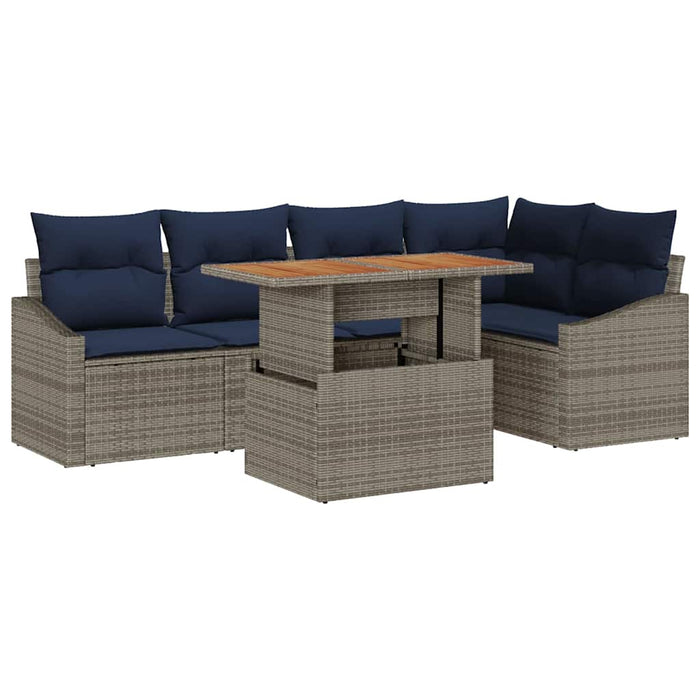Set de canapele pentru grădină 6 pcs Gri Rattan poli - WALTI WALTI