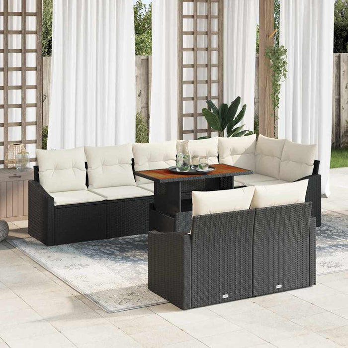 Set de canapele pentru grădină 9 pcs Negru Rattan poli - WALTI WALTI