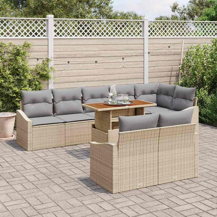 Set de canapele pentru grădină 9 pcs Bej Rattan poli - WALTI WALTI