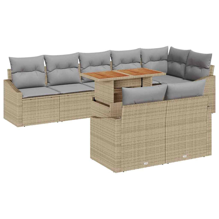 Set de canapele pentru grădină 9 pcs Bej Rattan poli - WALTI WALTI