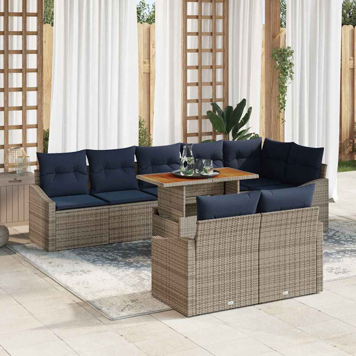 Set de canapele pentru grădină 9 pcs Gri Rattan poli - WALTI WALTI