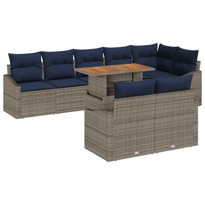 Set de canapele pentru grădină 9 pcs Gri Rattan poli - WALTI WALTI