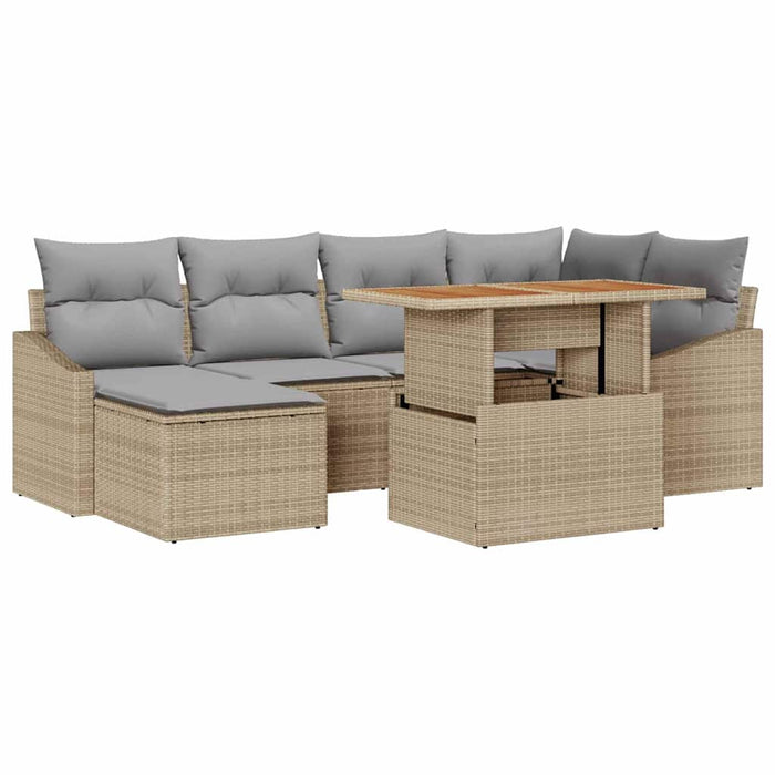 Set de canapele pentru grădină 7 pcs Bej Rattan poli - WALTI WALTI