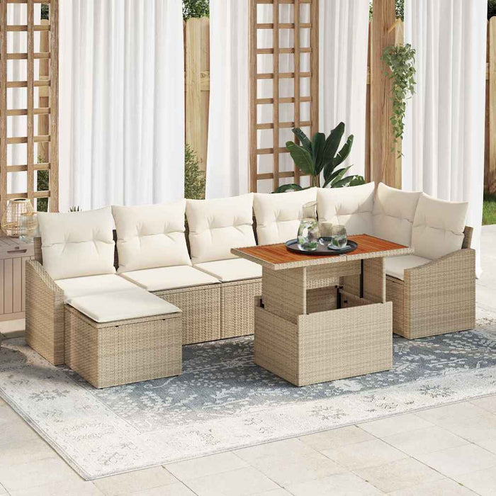 Set de canapele pentru grădină 8 pcs Bej Rattan poli - WALTI WALTI