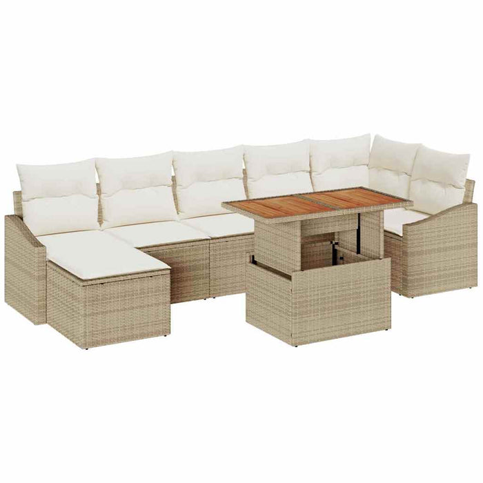 Set de canapele pentru grădină 8 pcs Bej Rattan poli - WALTI WALTI