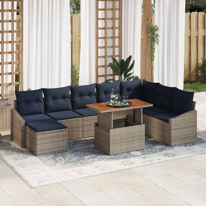 Set de canapele pentru grădină 9 pcs Gri Rattan poli - WALTI WALTI