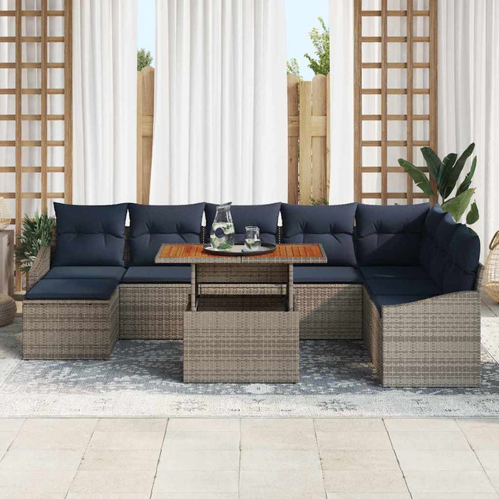 Set de canapele pentru grădină 9 pcs Gri Rattan poli - WALTI WALTI