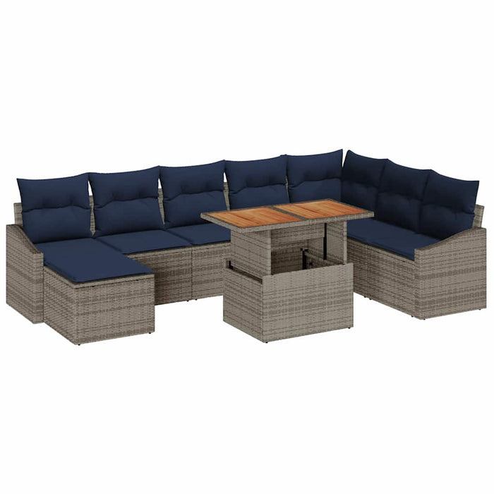 Set de canapele pentru grădină 9 pcs Gri Rattan poli - WALTI WALTI