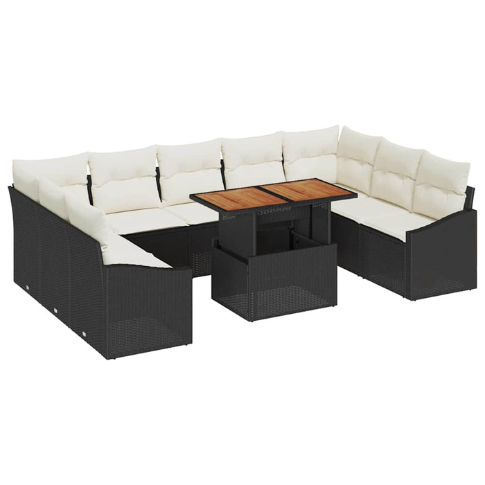 Set de canapele pentru grădină 10 pcs Negru Rattan poli - WALTI WALTI