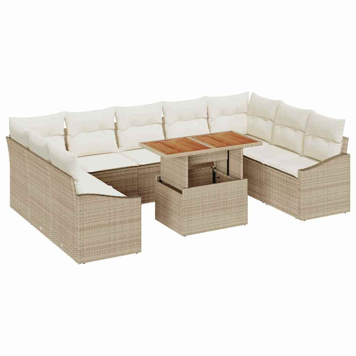 Set de canapele pentru grădină 10 buc. Bej Rattan poli - WALTI WALTI