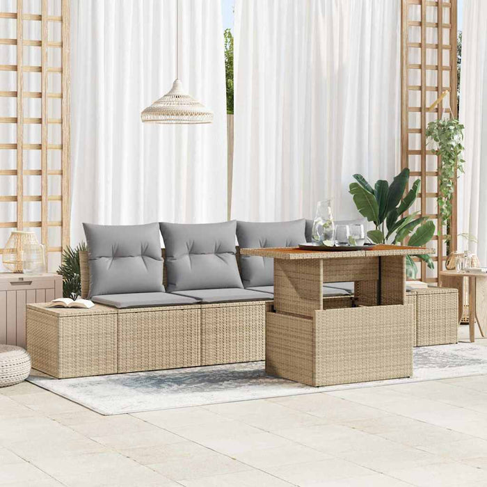 Set de canapele pentru grădină 5 pcs Bej Rattan poli - WALTI WALTI