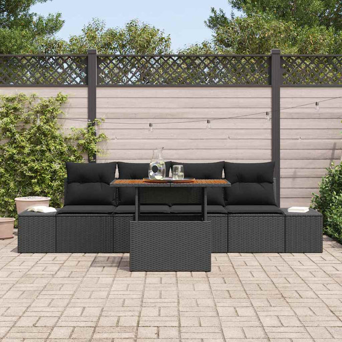Set de canapele pentru grădină 5 pcs Negru Rattan poli - WALTI WALTI