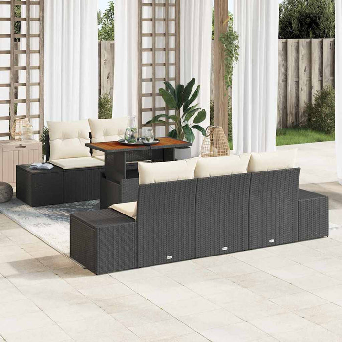 Set de canapele pentru grădină 6 pcs Negru Rattan poli - WALTI WALTI