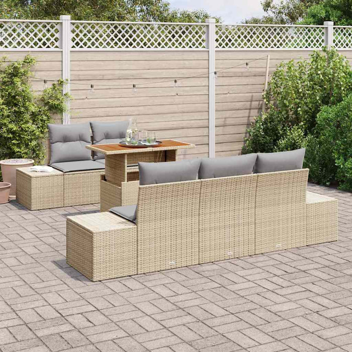 Set de canapele pentru grădină 6 pcs Bej Rattan poli - WALTI WALTI