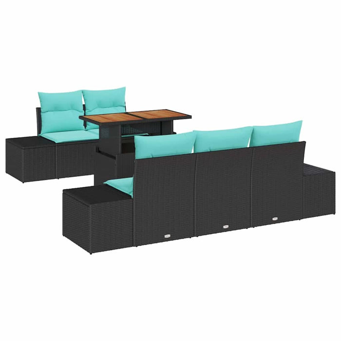 Set de canapele pentru grădină 6 buc. Negru Rattan poli WALTI