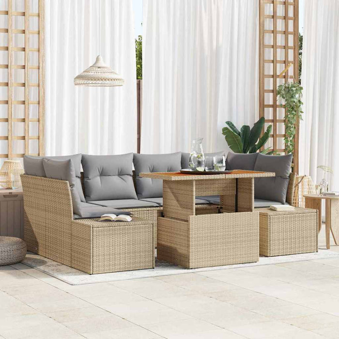 Set de canapele pentru grădină 7 pcs Bej Rattan poli - WALTI WALTI