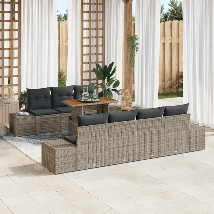 Set de canapele pentru grădină 8 pcs Gri Rattan poli - WALTI WALTI