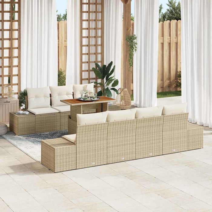 Set de canapele pentru grădină 8 pcs Bej Rattan poli - WALTI WALTI