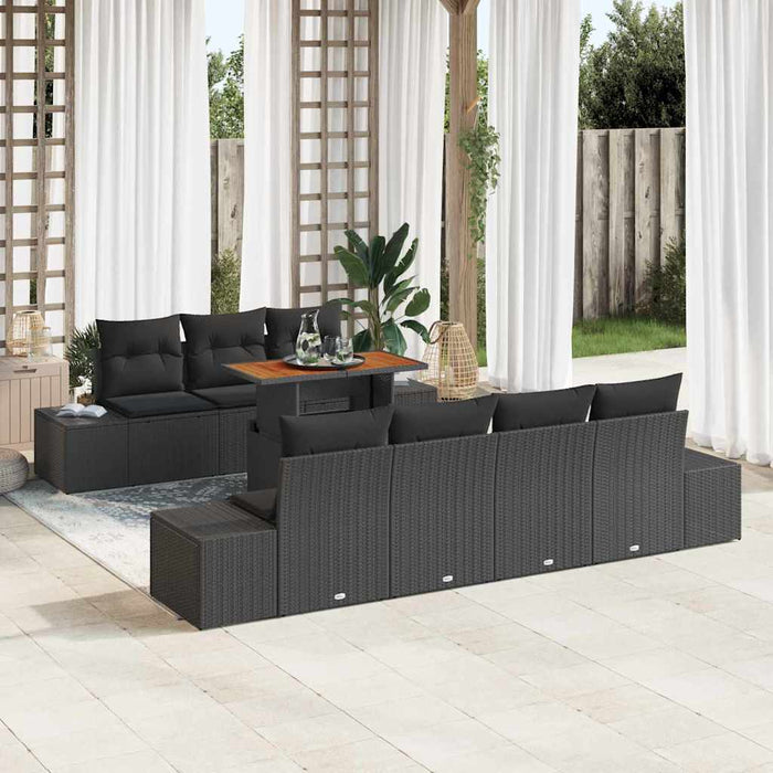 Set de canapele pentru grădină 8 pcs Negru Rattan poli - WALTI WALTI